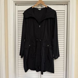 J. Jill Fit Black Light Weight
Windbreaker Full Zip Cinch Waist Jacket